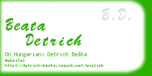 beata detrich business card