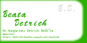 beata detrich business card